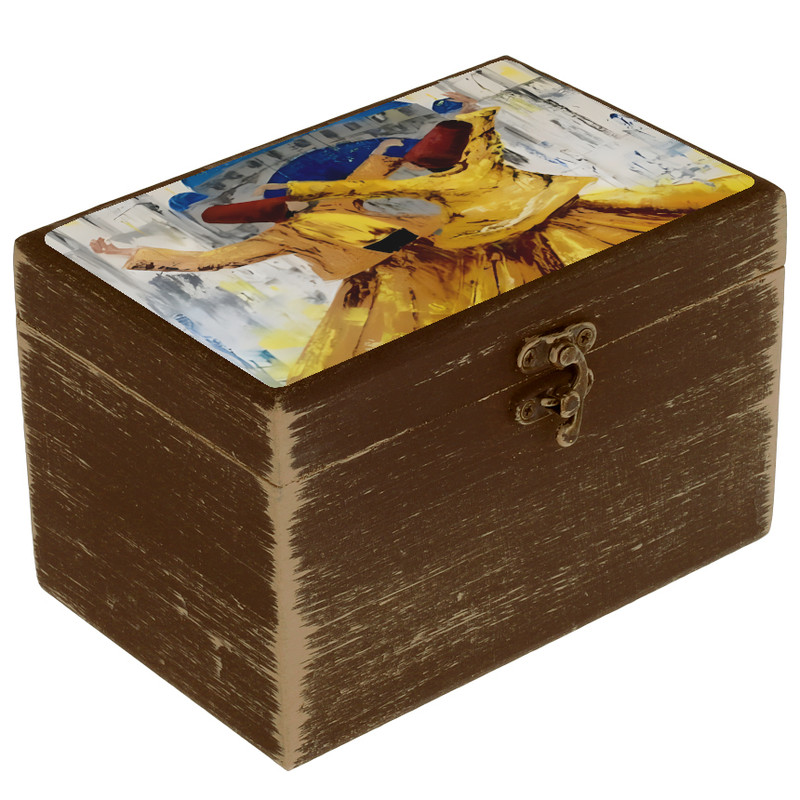 جعبه هدیه چوبی مدل هنری طرح سماع کد WB003