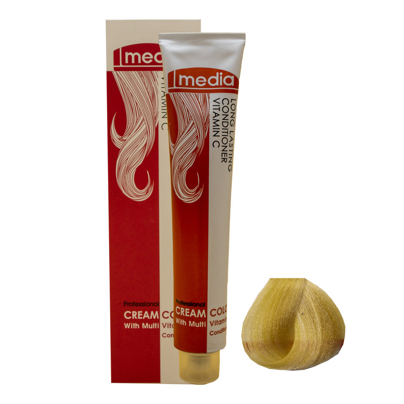 رنگ مو مدیا سری طلایی شماره 5.(1/2)9 حجم 100 میلی لیتر رنگ بلوند طلایی خیلی روشن