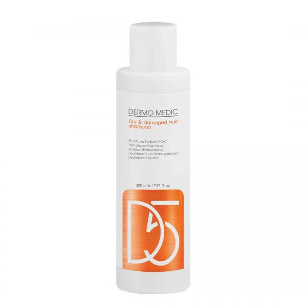 خرید و قیمت شامپو مو درمومدیک شماره D5 مدل موهای خشک و آسیب دیده حجم 200 میلی لیتر