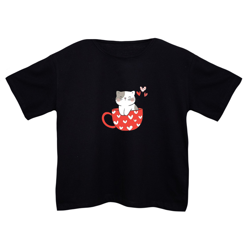 خرید و قیمت کراپتی شرت آستین کوتاه زنانه مدل گربه