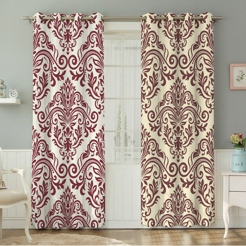 پرده نیروانا طرح سنتی مدل هازان کد 4056 سایز 140×280 سانتی متر