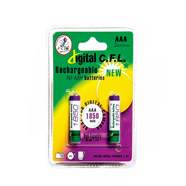 باتری نیم قلمی قابل شارژ دیجیتال سی اف ال مدل C-0089 بسته 2 عددی