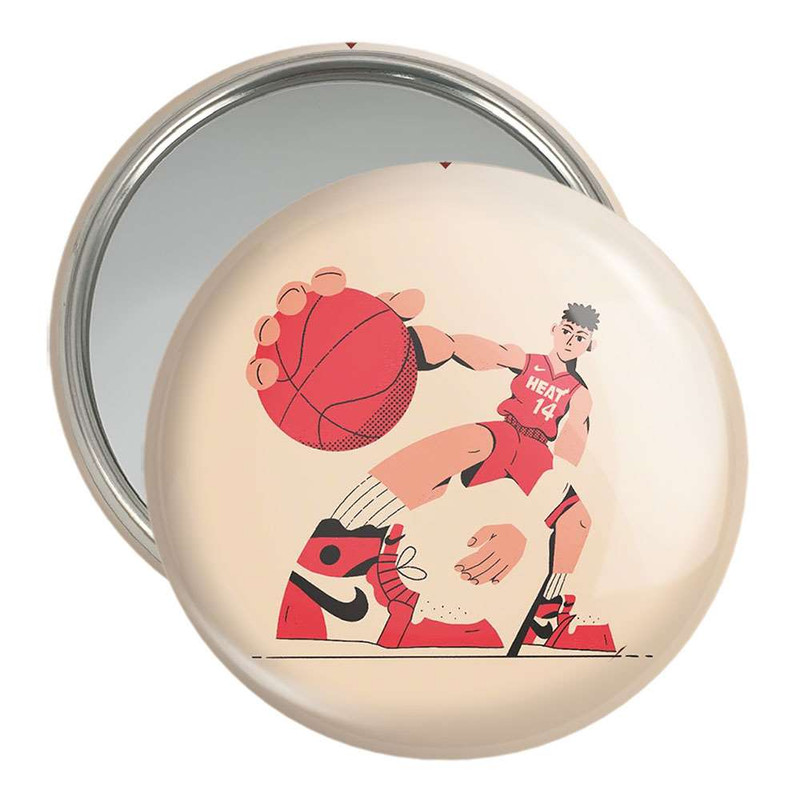 آینه جیبی خندالو طرح بسکتبال کد 4993