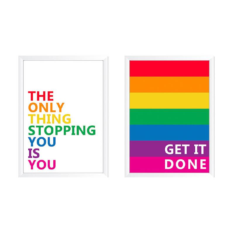 خرید و قیمت تابلو وینا مدل 001 The Only Thing Stopping You مجموعه 2 عددی