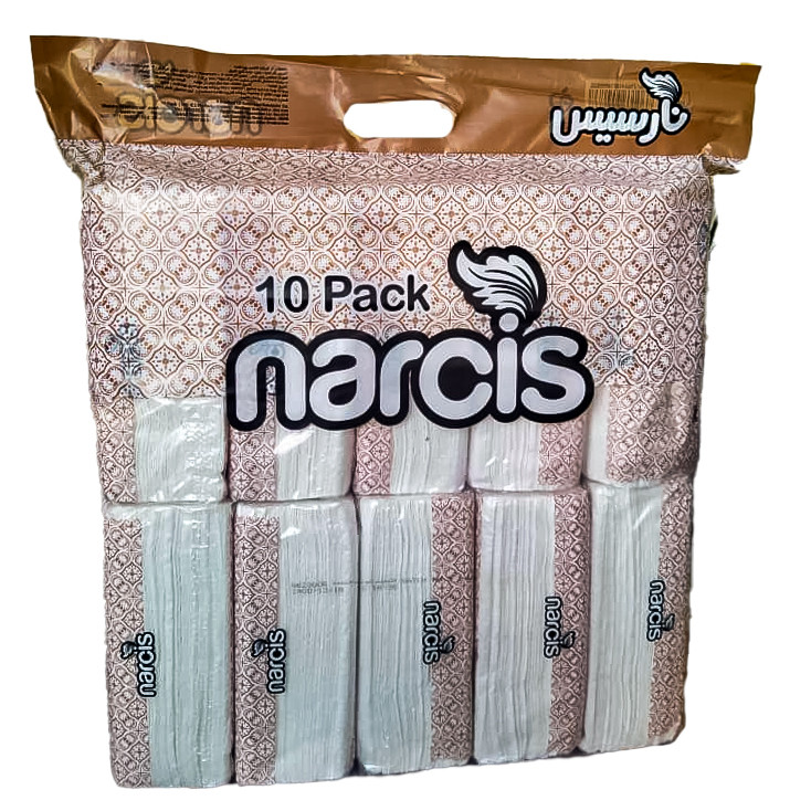 دستمال کاغذی نارسیس مدل اقتصادی بسته 10 عددی