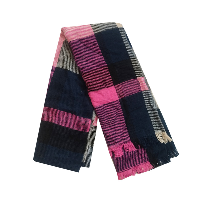 شال بافتنی زنانه سیکس مدل چهارخونه زمستانه