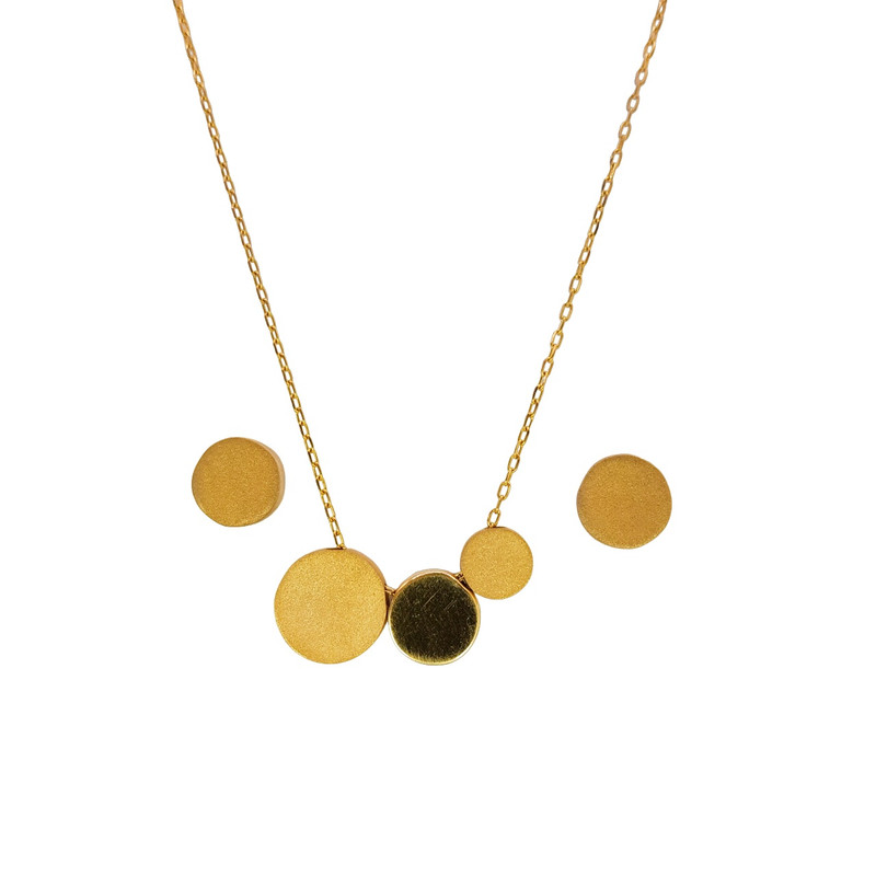 خرید و قیمت نیم ست طلا 18 عیار دخترانه مدل گرد