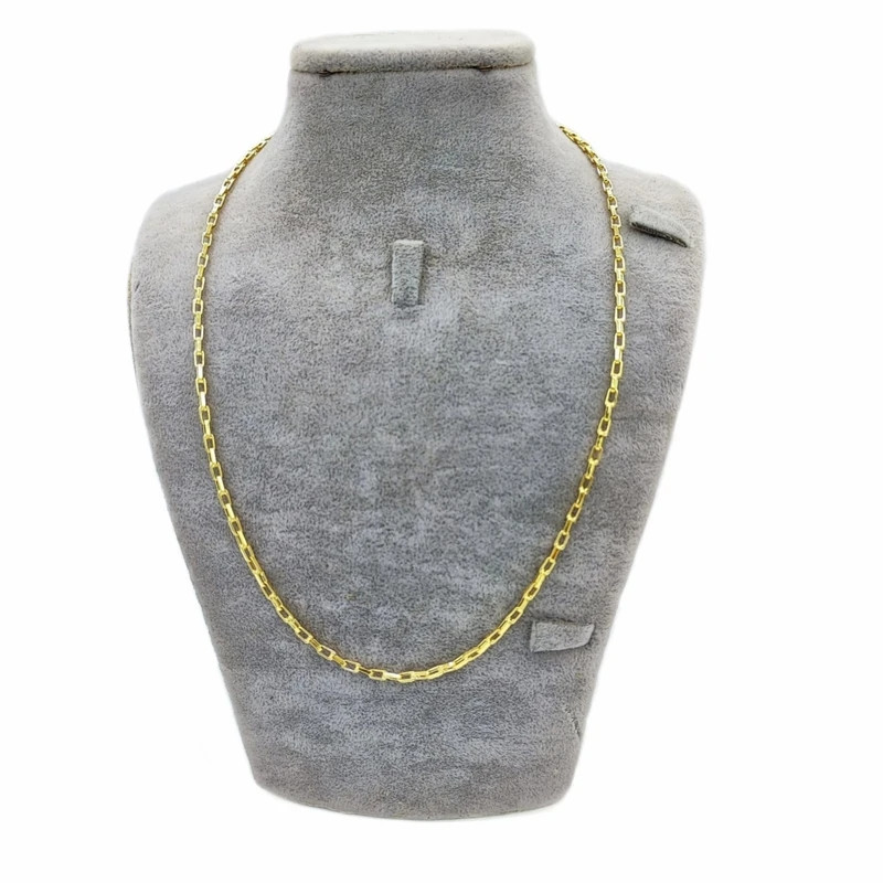 زنجیر طلا 18 عیار زنانه رضا گلد طرح بافت مدل حلقه ای