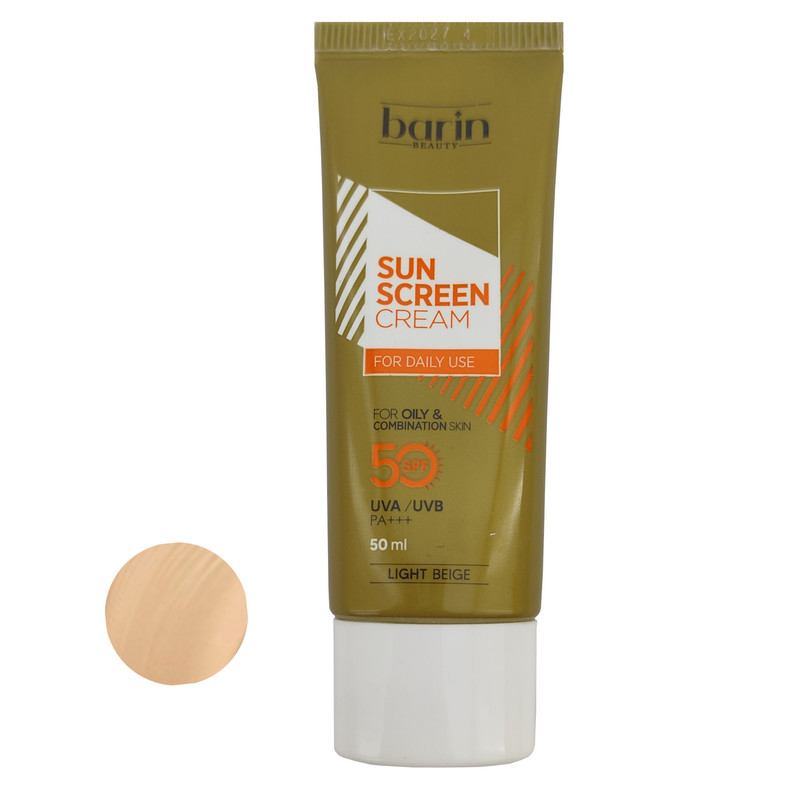 خرید و قیمت کرم ضد آفتاب رنگی بارین بیوتی SPF 50 مدل LB مناسب پوست های چرب و مختلط حجم 50 میلی لیتر