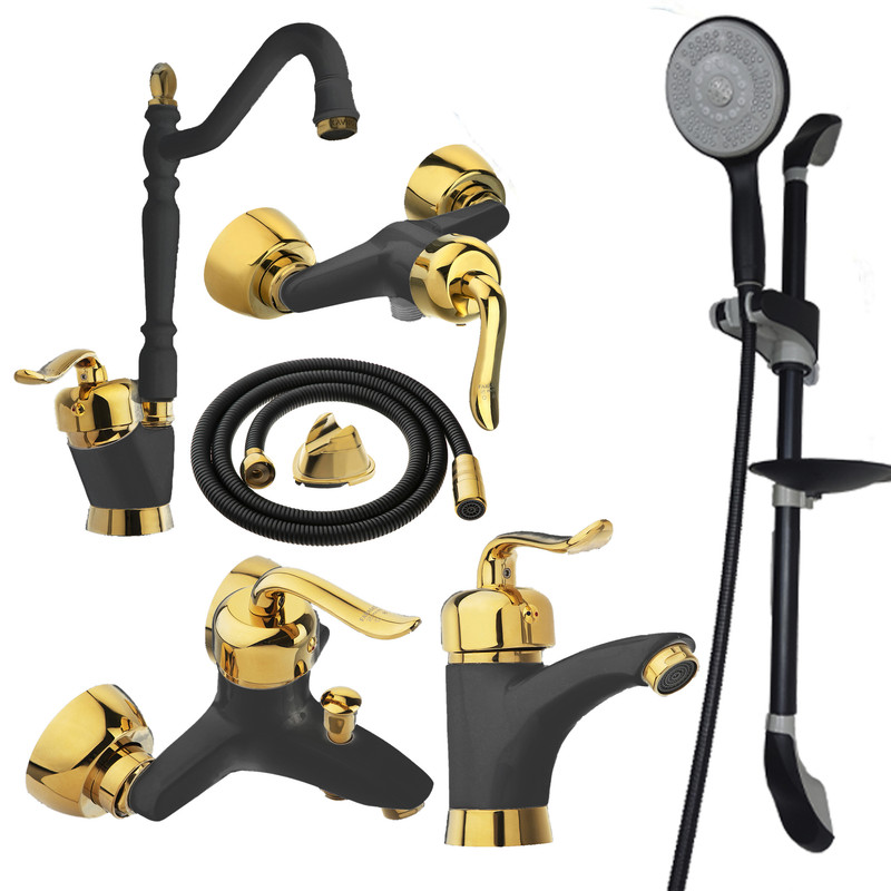 خرید و قیمت ست شیرالات شیر آلات بهداشتی و ساختمانی توفیق مدل قجری مجموعه 6 عددی