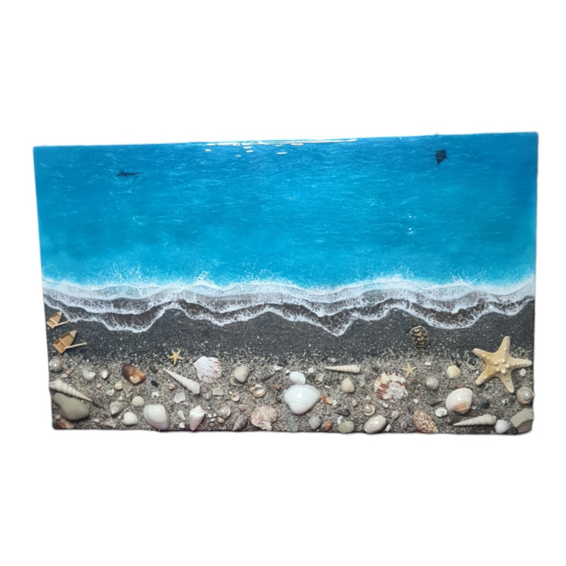 تابلو رزینی طرح ساحل و دریا