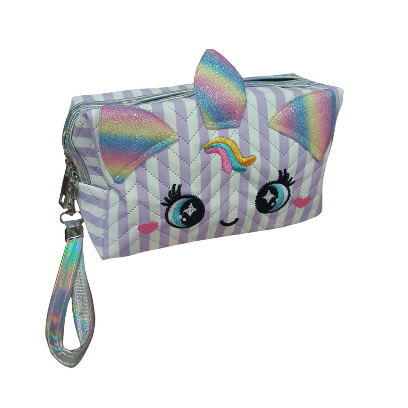 خرید و قیمت کیف لوازم آرایش دخترانه طرح یونیکورن