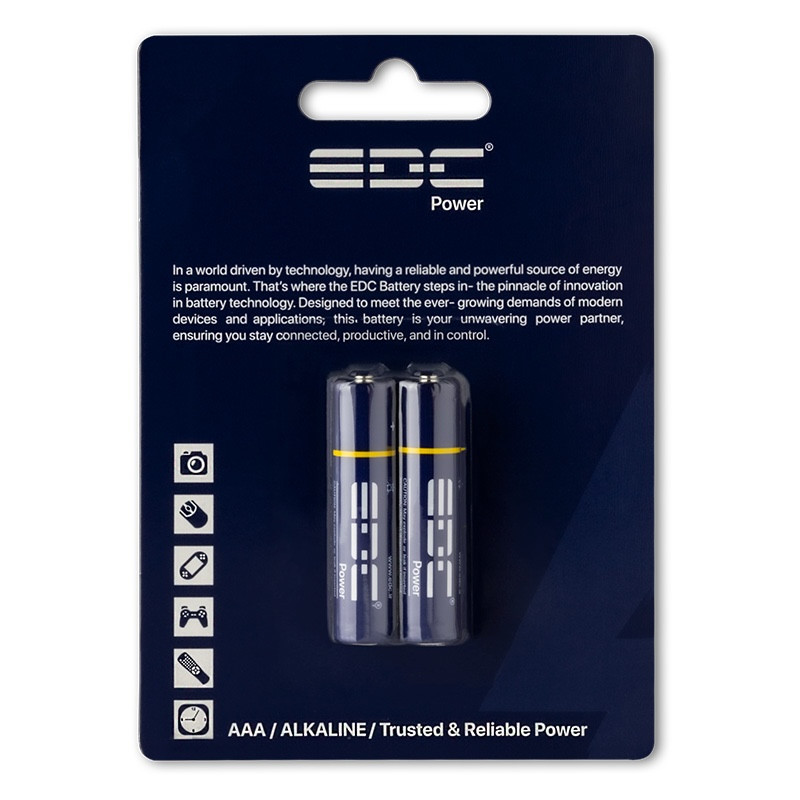 باتری نیم قلمی ای دی سی مدل آلکالاین بسته دو عددی