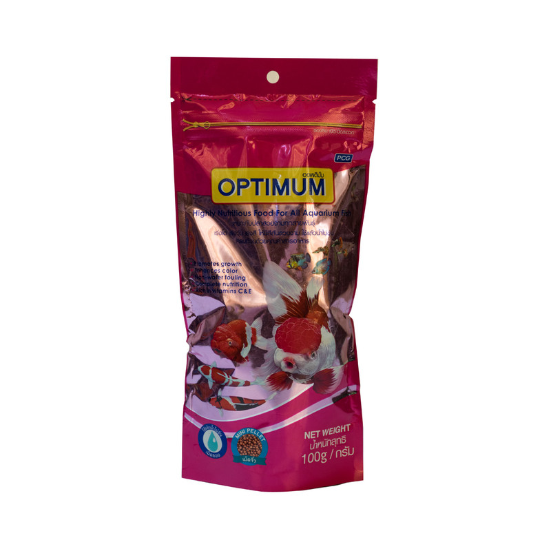 غذا خشک ماهی اپتیمم مدل مینی پلت 100 گرم
