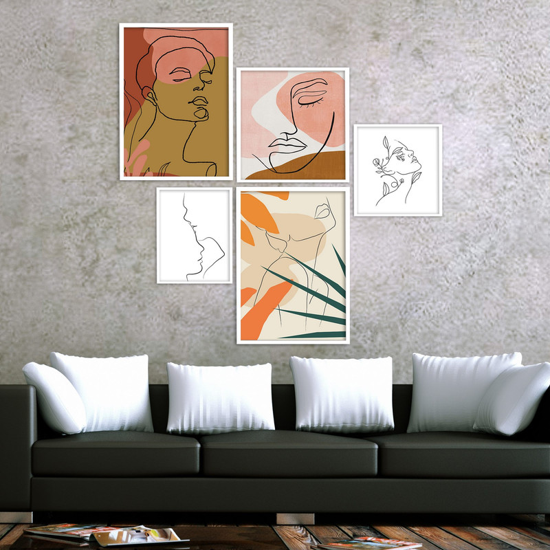 تابلو بکلیت طرح دکوراتیو مینیمال آرت مدل W-577 مجموعه 5 عددی