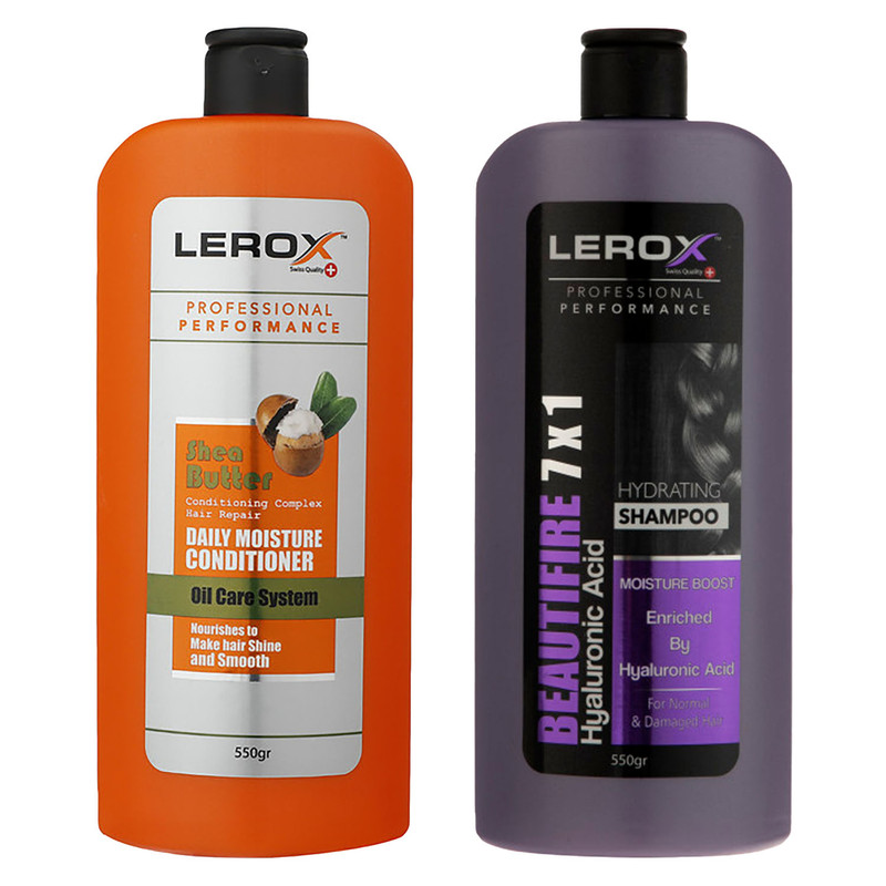 نرمکننده مو لروکس مدل شیباتر وزن 550 گرم به همراه شامپو مو لروکس مدل 7 کاره بیوتی فایر