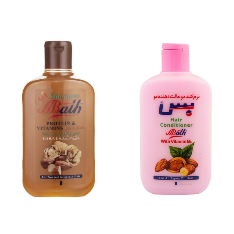 شامپو مو بس مدل ویتامینه حجم 1000 میلی لیتر به همراه به همراه نرم کننده بس مدل VIT