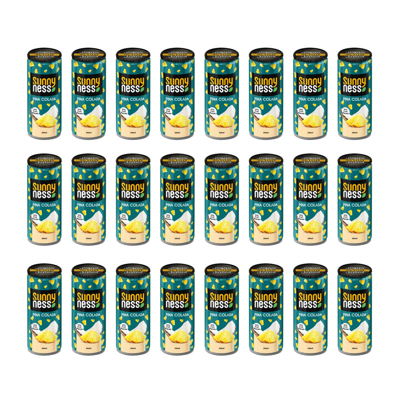 آبمیوه پیناکولادا مخلوط آناناس و نارگیل همراه با تکه های میوه سانی نس - 240 میلی لیتر بسته 24 عددی