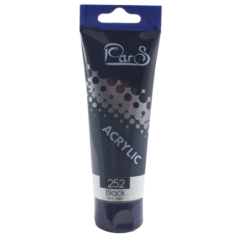 رنگ اکریلیک پارس کد 252 black حجم 75 میلی لیتر