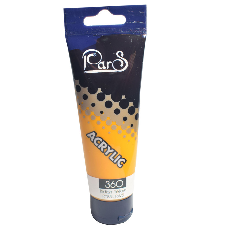 رنگ اکریلیک پارس کد 360 indian yellow حجم 75 میلی لیتر