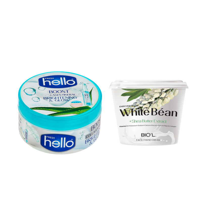 کرم مرطوب کننده هلو فرش مدل آلوئه ورا حجم 240 میلی لیتر به همراه کرم مرطوب کننده بیول مدل White Bean حجم 250 میلی لیتر