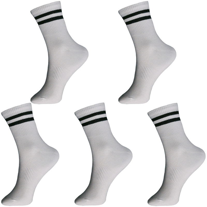 جوراب ورزشی مردانه ادیب مدل 2LE رنگ سفید بسته 5 عددی