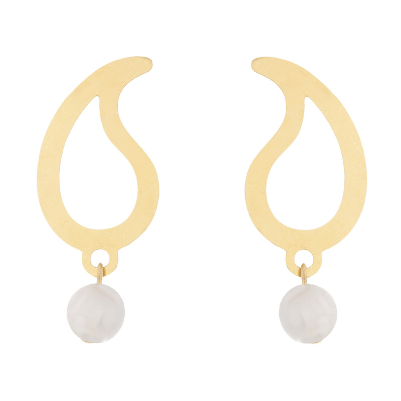 خرید و قیمت گوشواره طلا 18 عیار زنانه طرح بته جقه کد 404