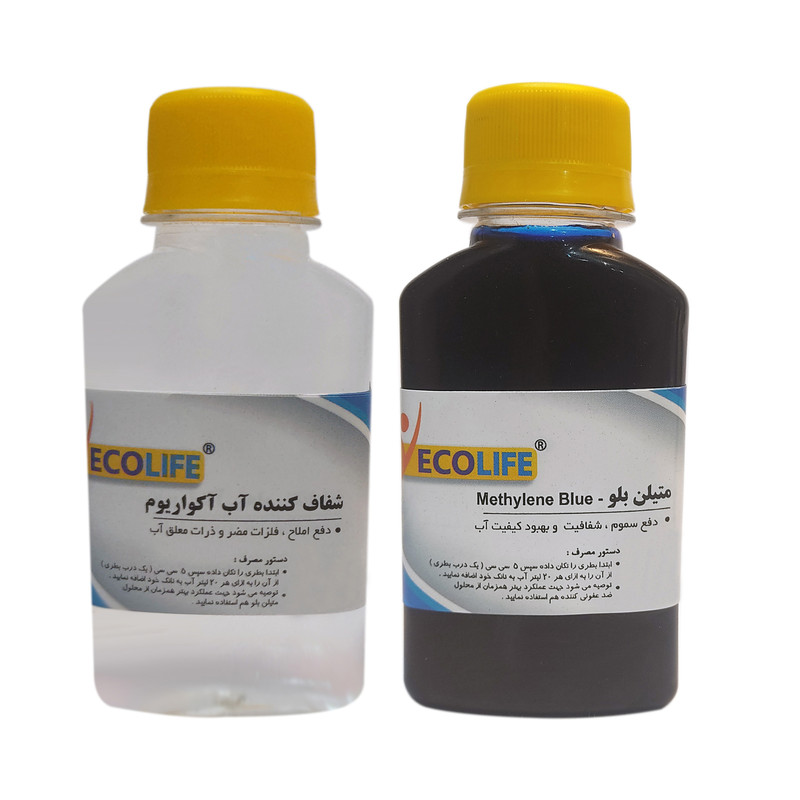 محلول شفاف کننده آب آکواریوم مدل لایف اوشن حجم 240 میلی لیتر به همراه متیلن بلو