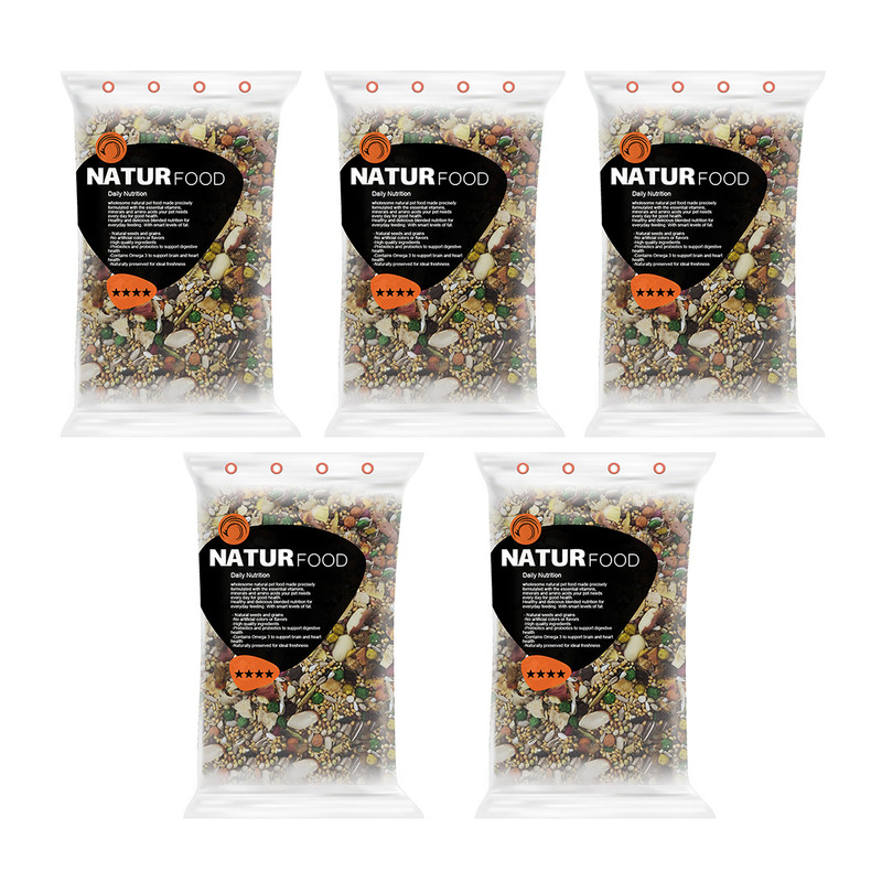 غذای طوطی برزیلی نیچرفود مدل 4 ستاره وزن 500 گرم بسته 5 عددی
