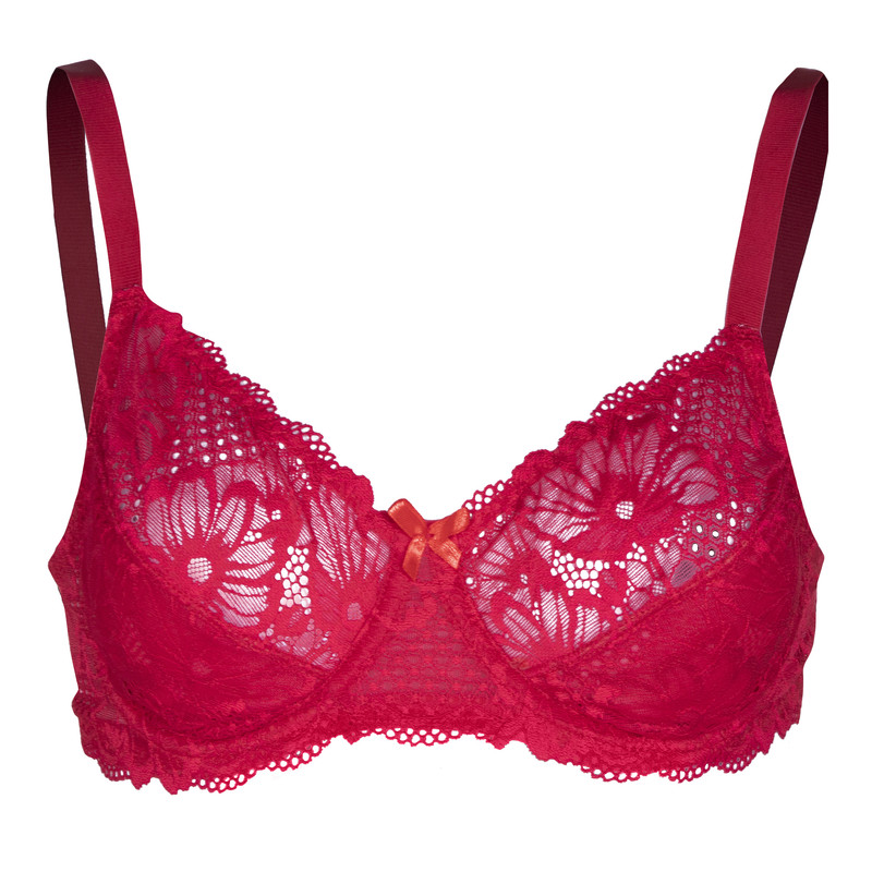 خرید و قیمت سوتین زنانه ژولانیک مدل فنردار گیپور رنگ قرمز