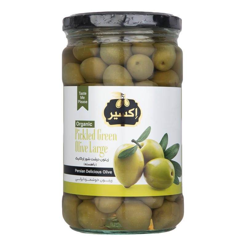 خرید و قیمت زیتون شور درشت ارگانیک با هسته اکسیر - 700 گرم