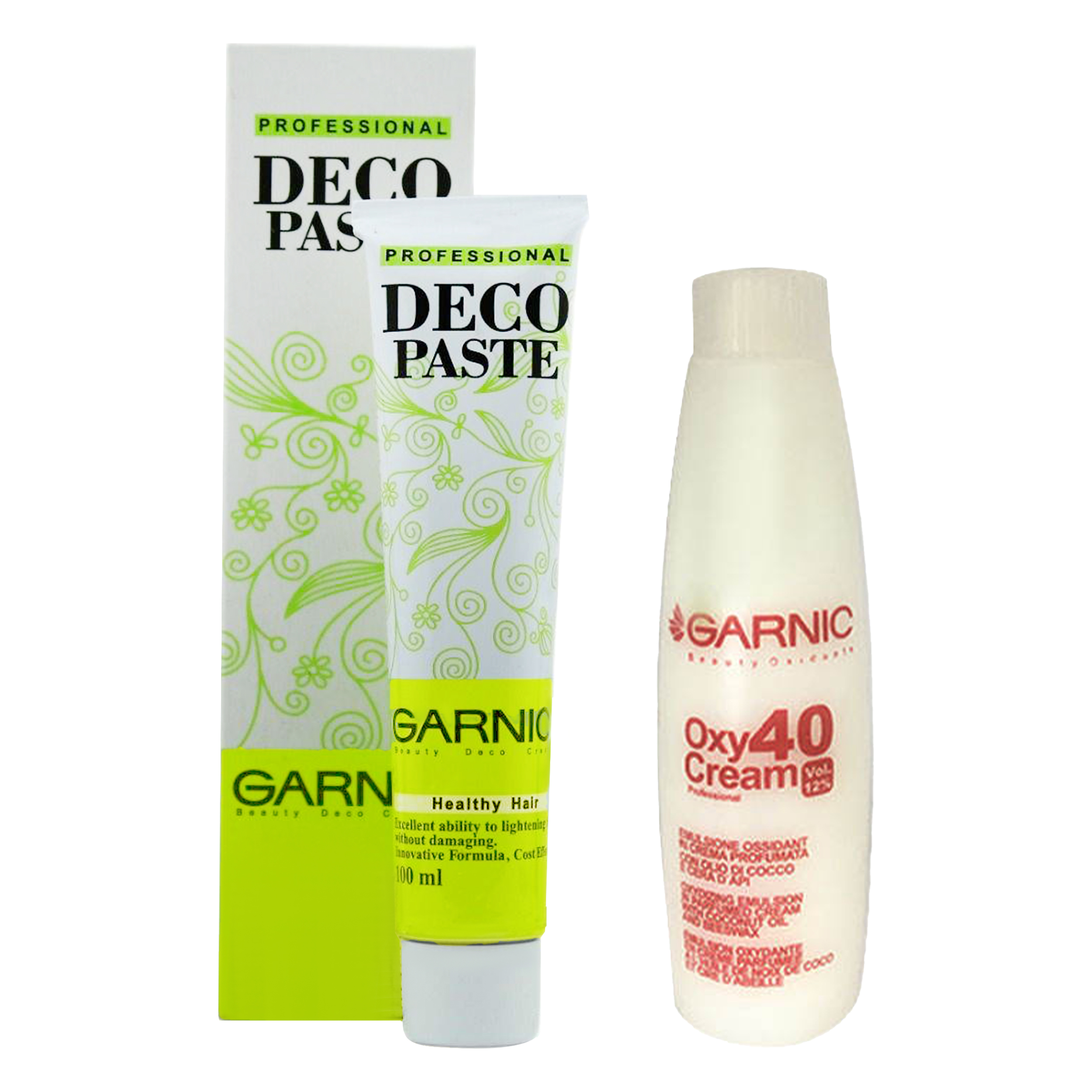 کرم بی رنگ کننده گارنیک مدل 2442 حجم 100 میلی لیتر به همراه اکسیدان مدل 2442 دوازده درصدی حجم 180 میلی لیتر