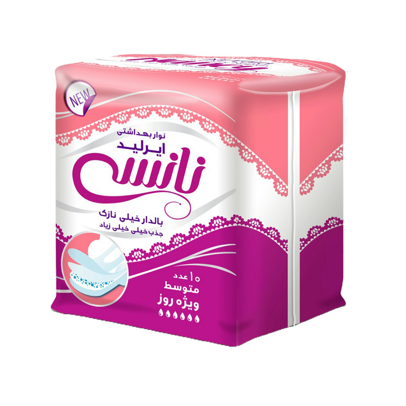 نوار بهداشتی نانسی مدل ایرلید سایز متوسط بسته 10 عددی