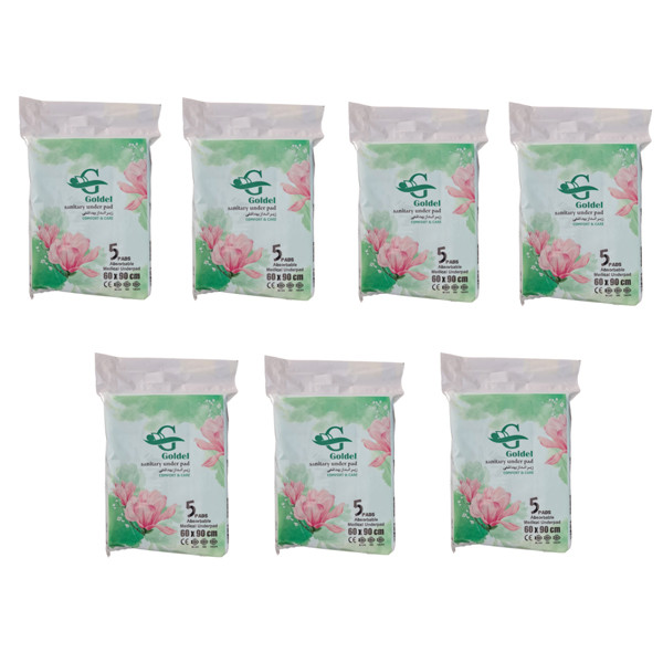 زیرانداز یکبارمصرف بهداشتی گلدل مدل A07 مجموعه 7 عددی