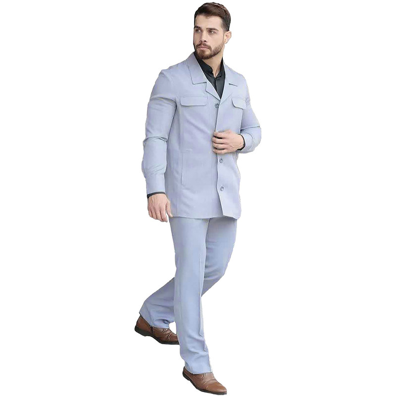 خرید و قیمت کت و شلوار مردانه مدل لبنانی رنگ طوسی روشن