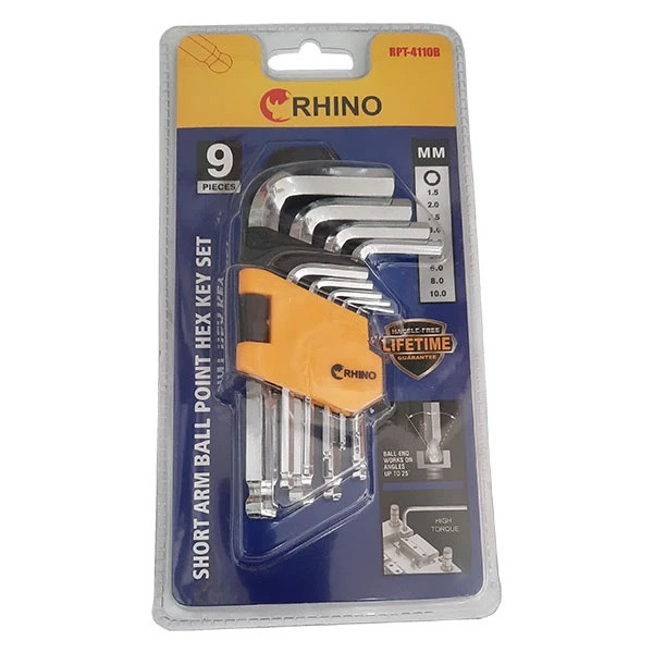 خرید و قیمت آچار آلن رینو مدل SMT-SHORTARB BALL POINRT HEX KEY -9PCS -4110bمجموعه 9 عددی