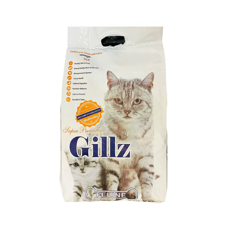 خرید و قیمت غذا خشک گربه گیلز مدل مولتی کالر سوپر پریمیوم گوشت و مرغ وزن 10 کیلوگرم