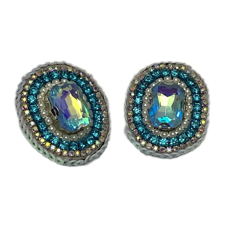 گوشواره دست دوز زنانه مدل جواهر دوزی کد GH114