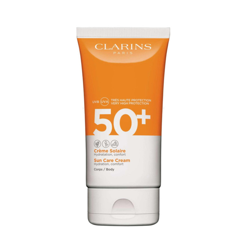 کرم ضد آفتاب بدون رنگ کلارنس SPF 50 مدل solaire مناسب انواع پوست حجم 150 میلیلیتر