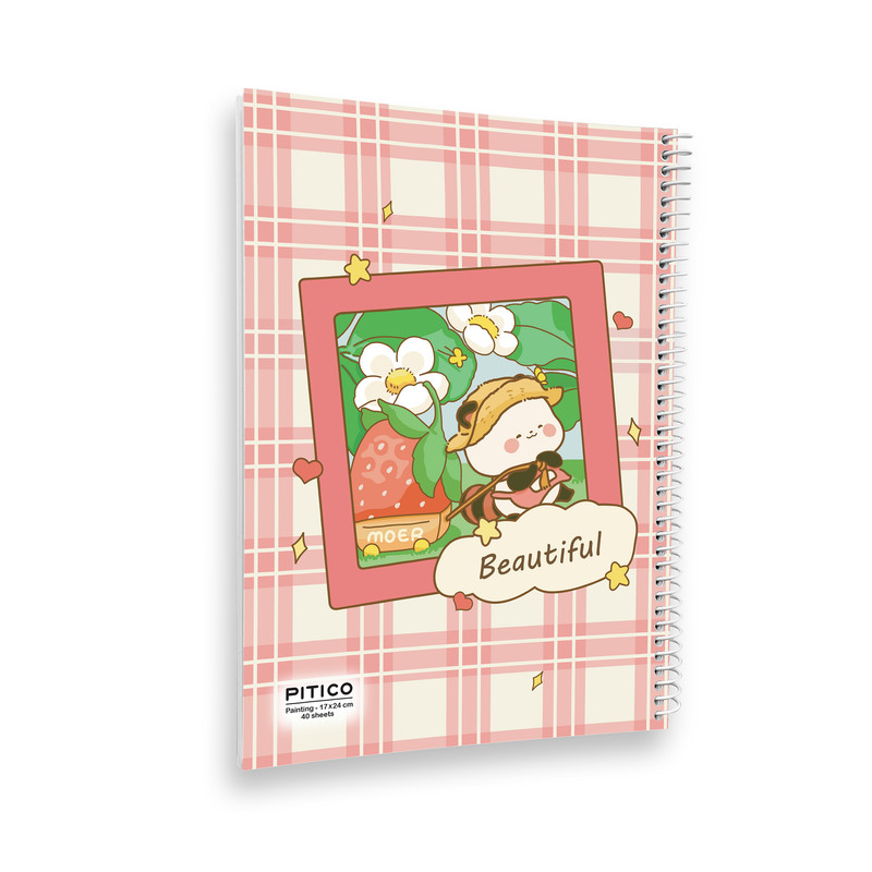 دفتر نقاشی 40 برگ پیتیکو مدل خرگوش و توت فرنگی کد 346