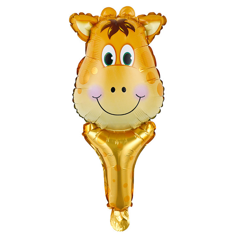 بادکنک فویلی لاکی بالونز طرح زرافه پلاس مدل حیوانات دسته دار کد 1059