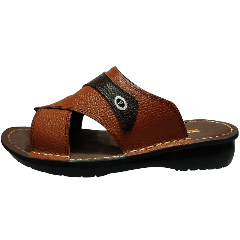 خرید و قیمت صندل مردانه چرم تبریز مدل طبی پیمان رنگ عسلی