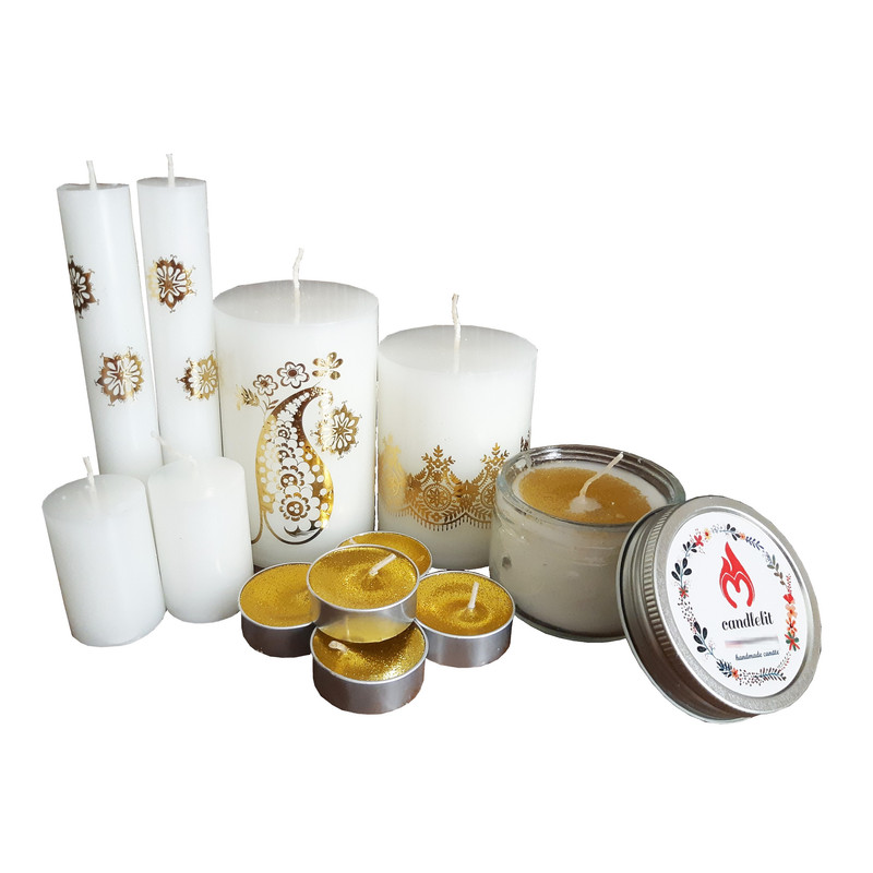 شمع دست ساز مدل box-03 مجموعه 12 عددی