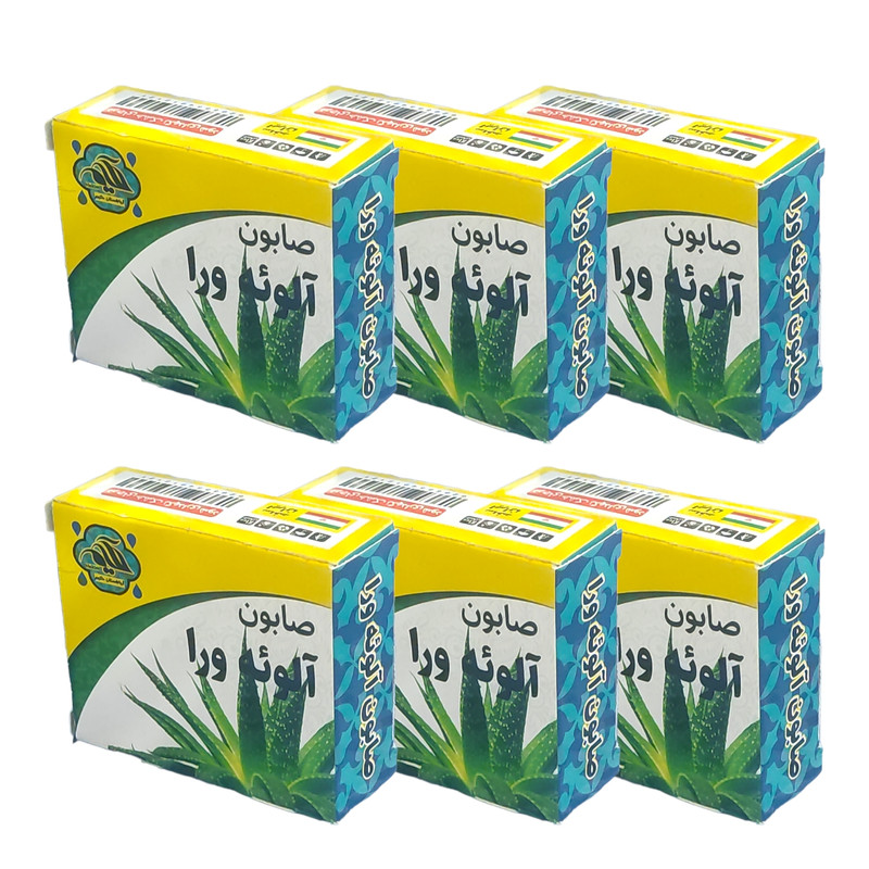 صابون شستشو گیاهستان حکیم مدل آلوئه ورا وزن 70 گرم بسته شش عددی