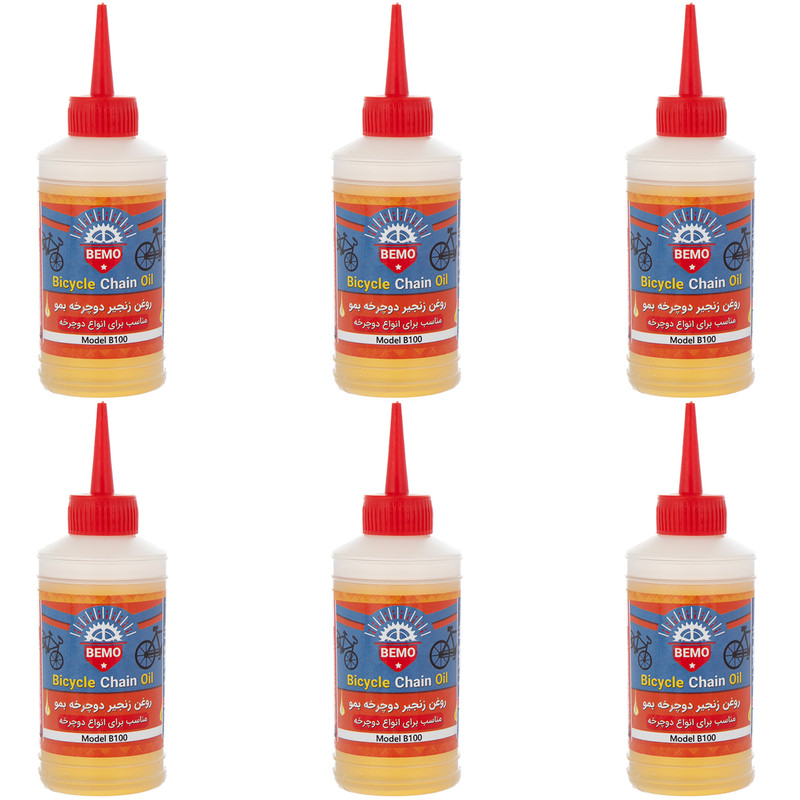 روغن زنجیر دوچرخه بمو مدل B100 حجم 80 میلی لیتر بسته 6 عددی