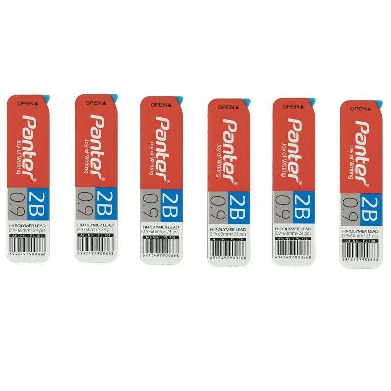 نوک مداد نوکی 0.9 میلی متری پنتر مدل Hi-Polymer بسته 6 عددی