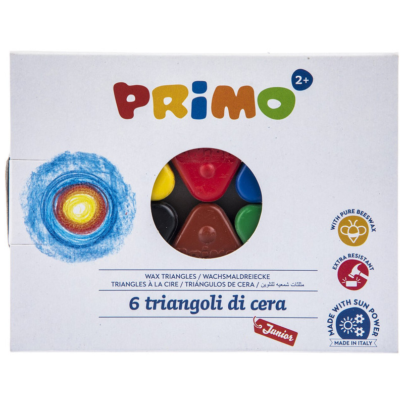 مداد شمعی مثلثی 6 رنگ پریمو مدل 074TRI6