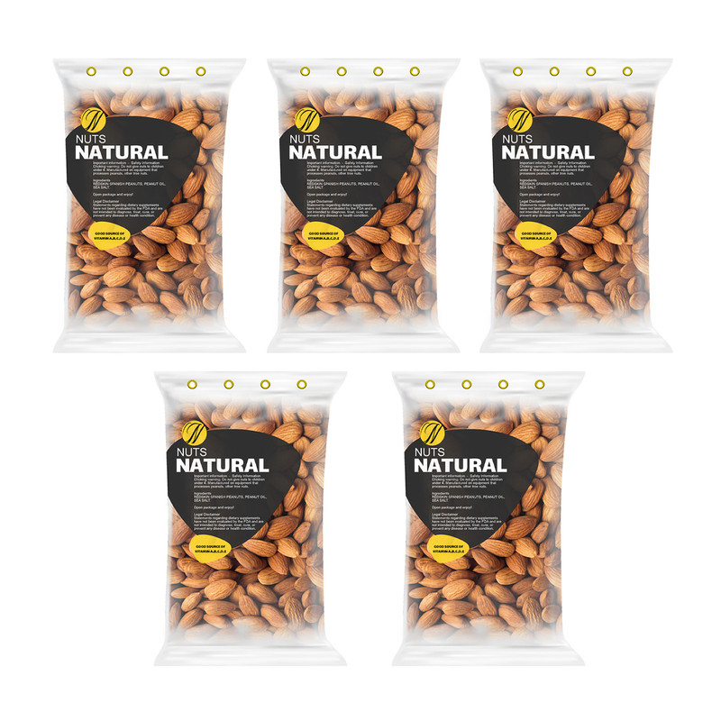 بادام درختی شور نچرال - 100 گرم بسته 5 عددی