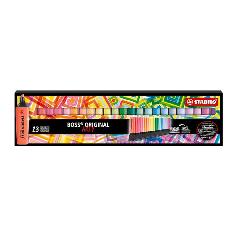 ماژیک استابیلو مدل Boss Original Black به همراه پایه بسته 24 عددی