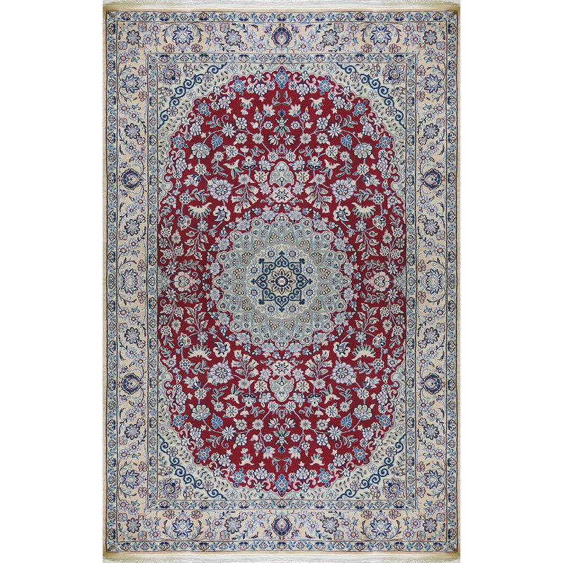 فرش دستبافت سه متری مدل لچک ترنج نایین 9لا کد 42